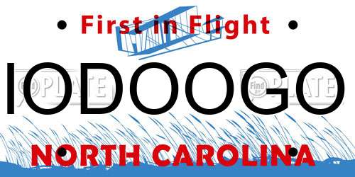 IODOOGO North Carolina License Plate