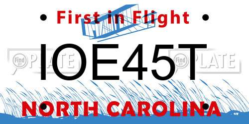 IOE45T North Carolina License Plate