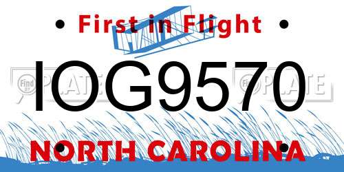 IOG9570 North Carolina License Plate
