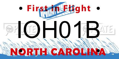 IOH01B North Carolina License Plate