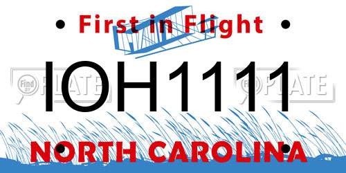 IOH1111 North Carolina License Plate