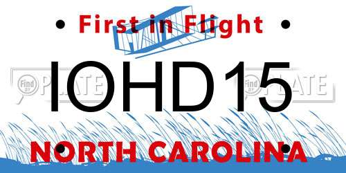 IOHD15 North Carolina License Plate