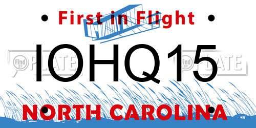 IOHQ15 North Carolina License Plate