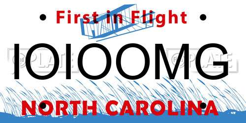 IOIOOMG North Carolina License Plate