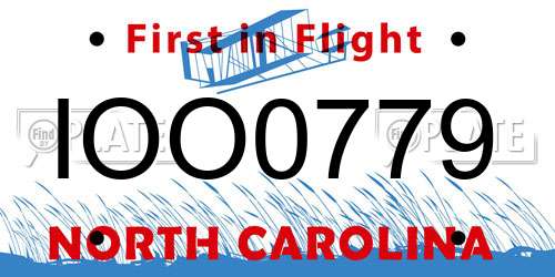 IOO0779 North Carolina License Plate