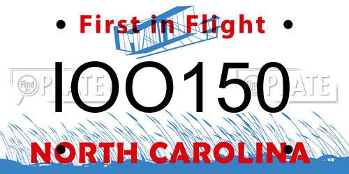 IOO150 North Carolina License Plate