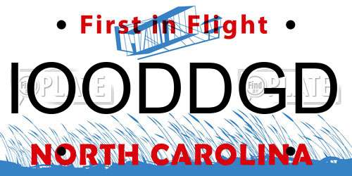 IOODDGD North Carolina License Plate
