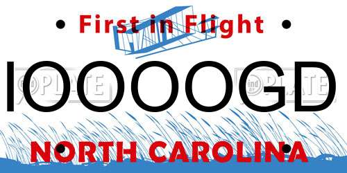 IOOOOGD North Carolina License Plate