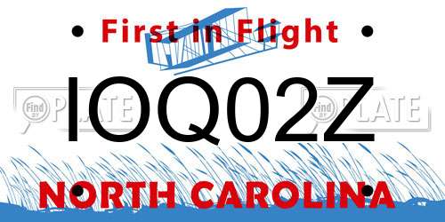 IOQ02Z North Carolina License Plate