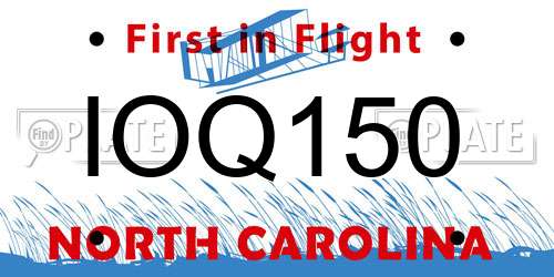 IOQ150 North Carolina License Plate