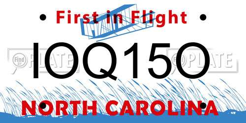 IOQ15O North Carolina License Plate