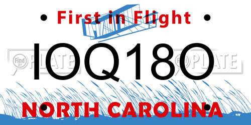 IOQ18O North Carolina License Plate