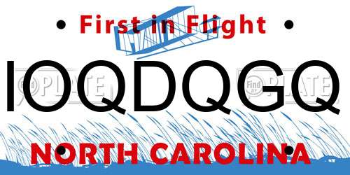 IOQDQGQ North Carolina License Plate