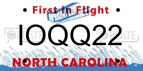 IOQQ22 North Carolina License Plate