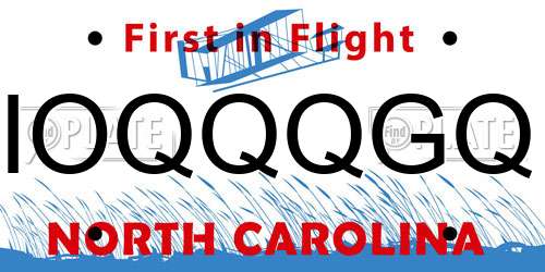 IOQQQGQ North Carolina License Plate