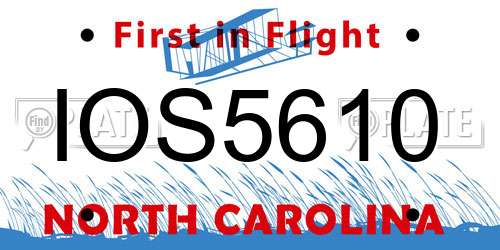 IOS5610 North Carolina License Plate