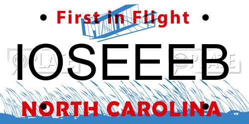 IOSEEEB North Carolina License Plate