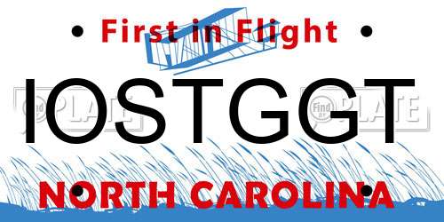 IOSTGGT North Carolina License Plate