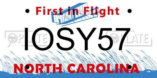 IOSY57 North Carolina License Plate