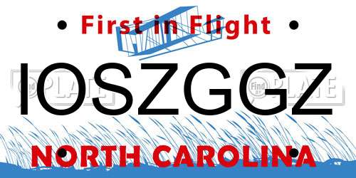 IOSZGGZ North Carolina License Plate