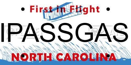 IPASSGAS North Carolina License Plate