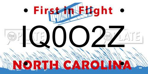 IQ0O2Z North Carolina License Plate