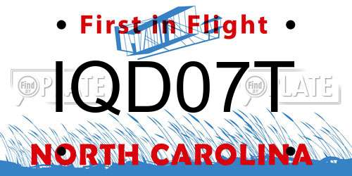 IQD07T North Carolina License Plate