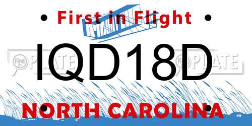 IQD18D North Carolina License Plate