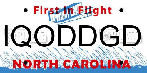 IQODDGD North Carolina License Plate