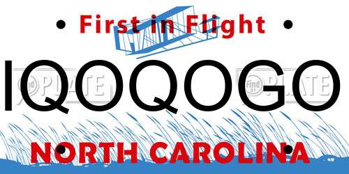 IQOQOGO North Carolina License Plate