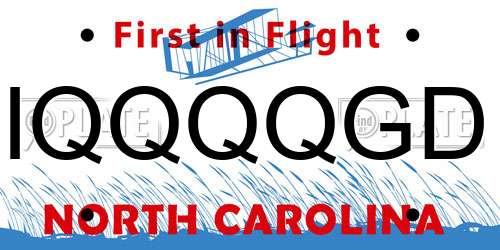 IQQQQGD North Carolina License Plate