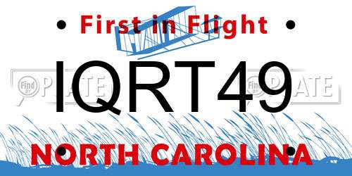 IQRT49 North Carolina License Plate