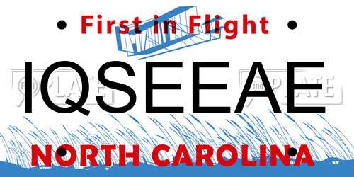 IQSEEAE North Carolina License Plate