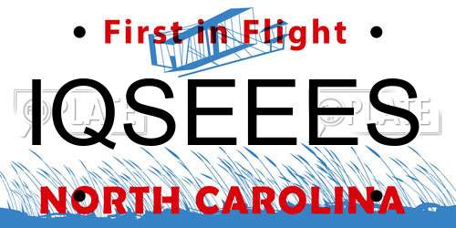 IQSEEES North Carolina License Plate