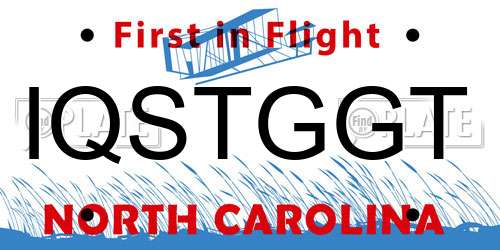 IQSTGGT North Carolina License Plate