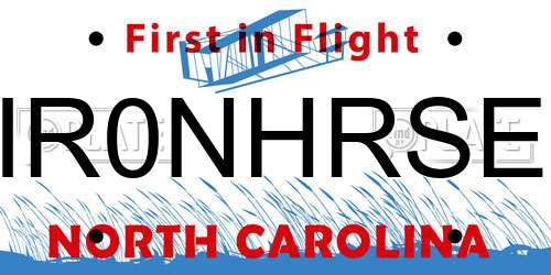IR0NHRSE North Carolina License Plate