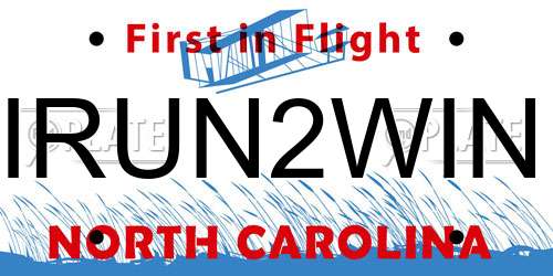 IRUN2WIN North Carolina License Plate