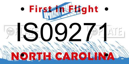 IS09271 North Carolina License Plate
