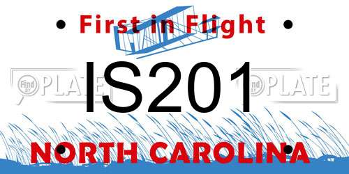IS201 North Carolina License Plate