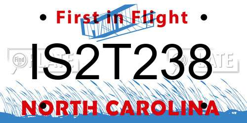 IS2T238 North Carolina License Plate