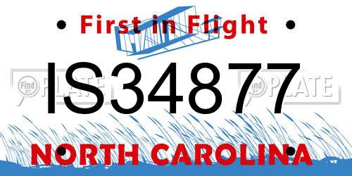IS34877 North Carolina License Plate