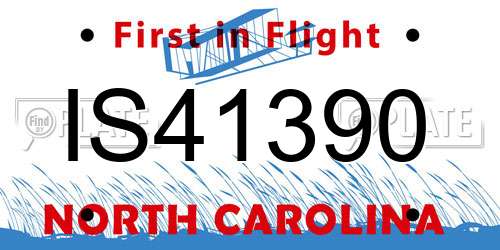IS41390 North Carolina License Plate