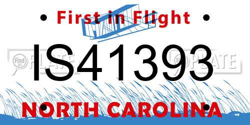 IS41393 North Carolina License Plate