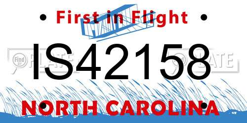 IS42158 North Carolina License Plate