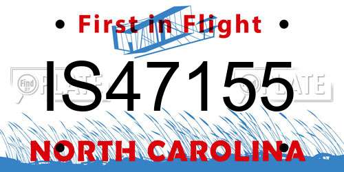 IS47155 North Carolina License Plate