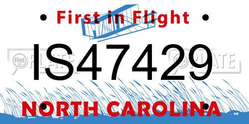 IS47429 North Carolina License Plate