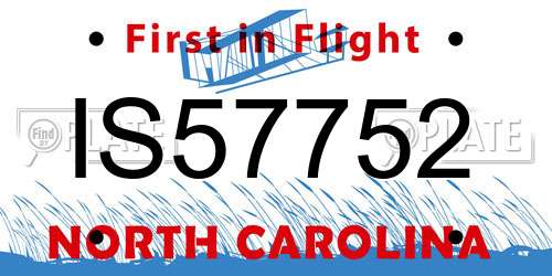 IS57752 North Carolina License Plate