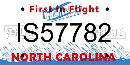 IS57782 North Carolina License Plate
