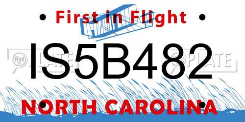 IS5B482 North Carolina License Plate