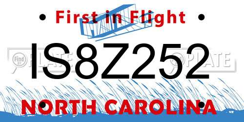 IS8Z252 North Carolina License Plate